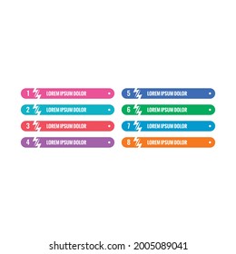 lightning themed banner template. eight options banner template on white background