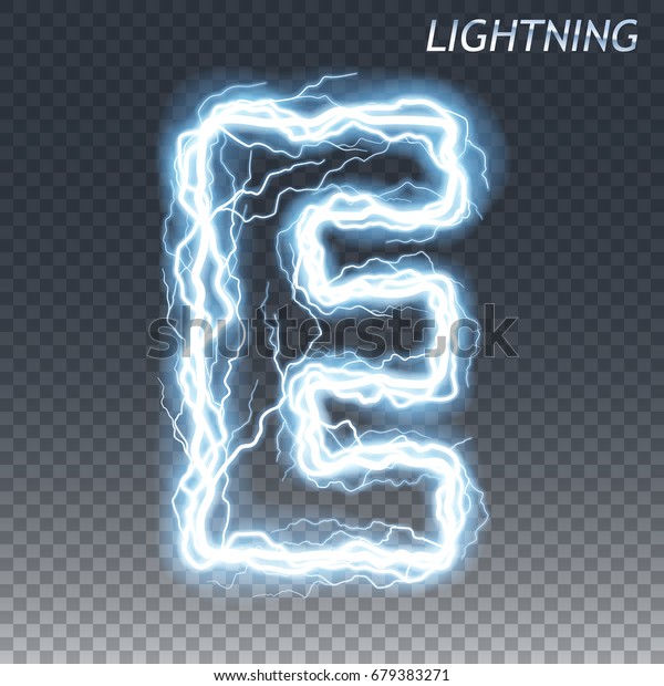 Lightning Thunder Bolt Electric Font Glow Stock Vector Royalty Free 679383271