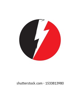 lightning thunder bolt electricity logo design template