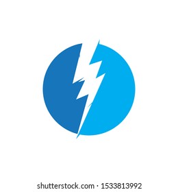 lightning thunder bolt electricity logo design template