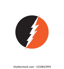 lightning thunder bolt electricity logo design template