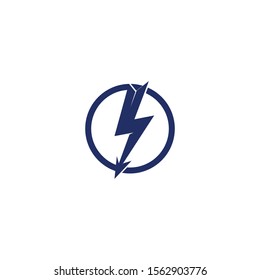 lightning thunder bolt electricity logo design template