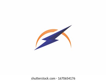 lightning thunder bolt electricity logo design