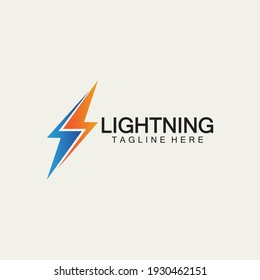 lightning thunder bolt electricity logo design template