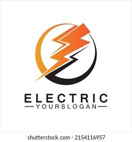lightning thunder bolt electricity logo design template