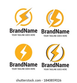 lightning thunder bolt flash logo icon vector template.