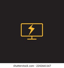 Lightning thunder free vector Thunderbolt Logo design. Fast speed Logotype concept icon on black background.