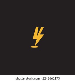 Lightning thunder free vector Thunderbolt Logo design. Fast speed Logotype concept icon on black background.