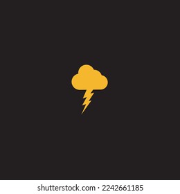 Lightning thunder free vector Thunderbolt Logo design. Fast speed Logotype concept icon on black background.