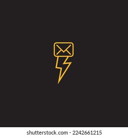Lightning thunder free vector Thunderbolt Logo design. Fast speed Logotype concept icon on black background.