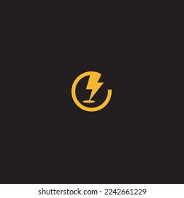 Lightning thunder free vector Thunderbolt Logo design. Fast speed Logotype concept icon on black background.