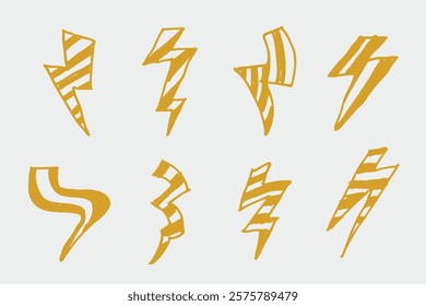 lightning or thunder icon in hand drawn vector