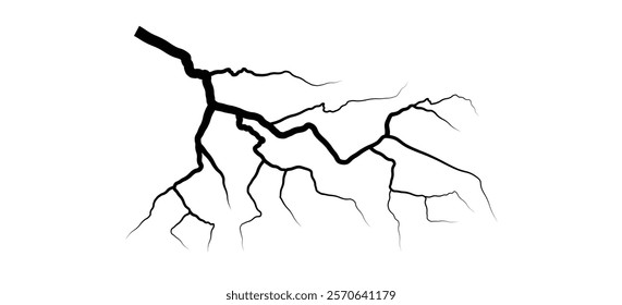 Lightning thunder illustration. Thunder electricity storm light energy flash rays.