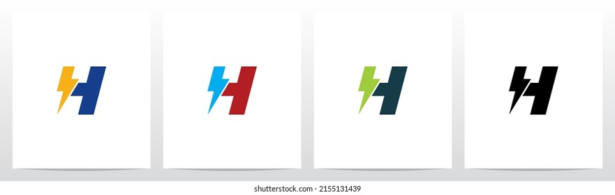 Diseño de logotipo de letras truenas Lightning H