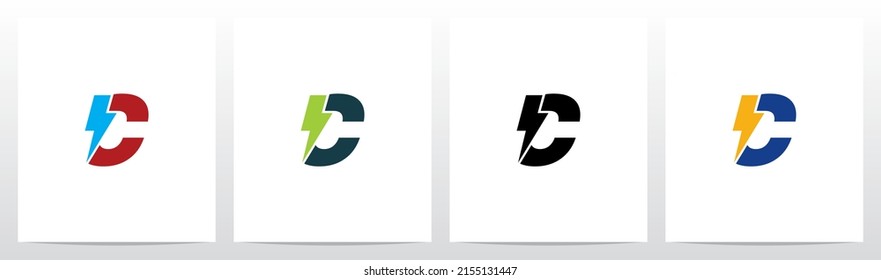 Lightning Thunder Letter Logo Design C