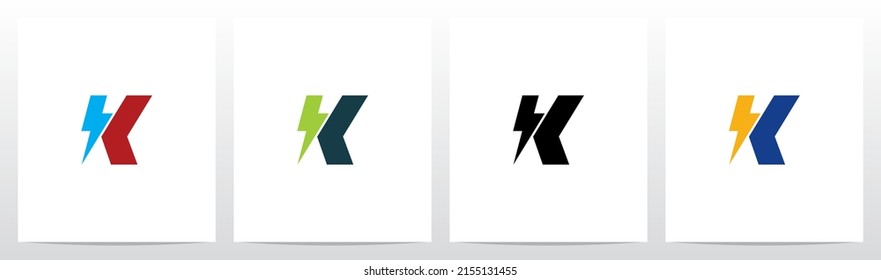 Diseño de logotipo de letras truenas Lightning K