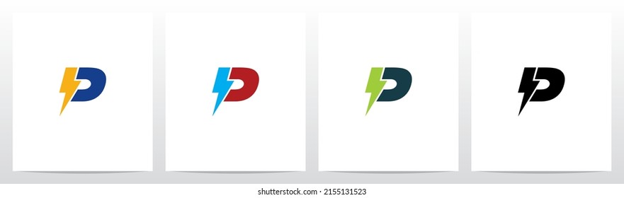 Lightning Thunder Letter Logo Design P