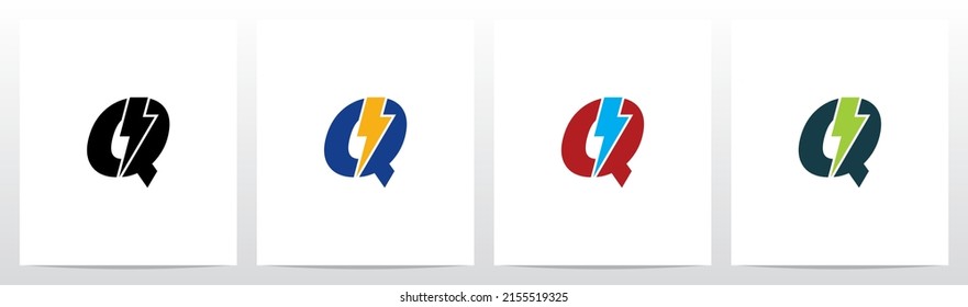 Lightning Thunder Letter Logo Design Q