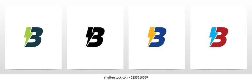 Lightning Thunder Letter Logo Design B