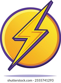 Lightning Thunder Sign Vector Illustration – Electric Bolt Design