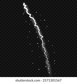 Lightning. Thunder storm realistic lightning. Bright light effects. Lightning bolt set Magic and bright light effects. Vector illustration