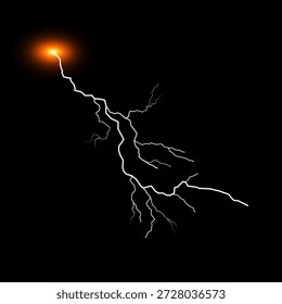 Blitz. Gewitter realistischen Blitz. Helle Lichteffekte. Blitzableiter Magische und helle Lichteffekte