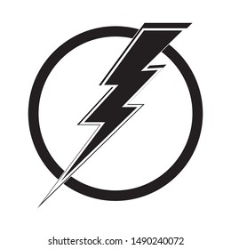 lightning thunderbolt electricity logo design template
