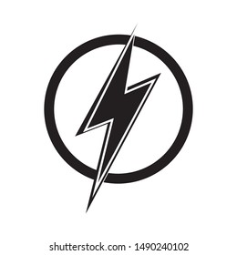lightning thunderbolt electricity logo design template
