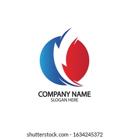 lightning thunderbolt electricity logo design template