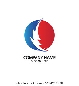 lightning thunderbolt electricity logo design template