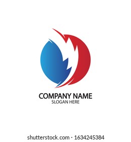 lightning thunderbolt electricity logo design template