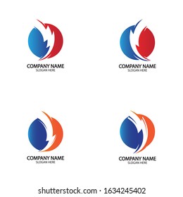 lightning thunderbolt electricity logo design template