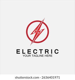 lightning thunderbolt electricity logo design template