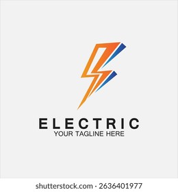 lightning thunderbolt electricity logo design template