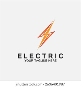 lightning thunderbolt electricity logo design template