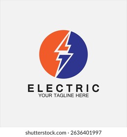 lightning thunderbolt electricity logo design template
