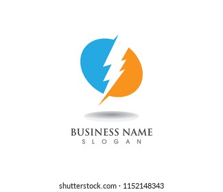 lightning thunderbolt electricity vector logo 