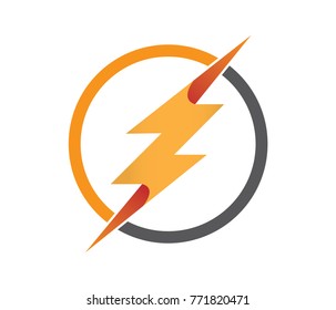 lightning thunderbolt electricity vector logo design