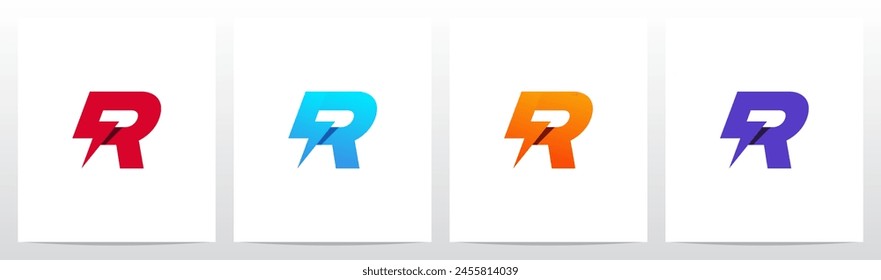 Lightning Thunderbolt Letter Initial Logo Design R