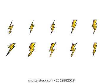 Lightning Thunderbolt Vector Element Set