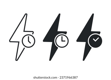 Lightning time icon. Illustration vector