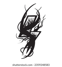 Blitzende Tribal-Form , gut für Grafikdesign-Ressourcen, Druck auf Merch, Plakate, Pamflets, Tattoo-Kunst und mehr.