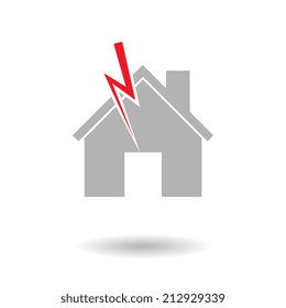 Lightning under house. Protection concept