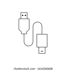 Lightning to usb cable outline icon. Symbol, logo illustration for mobile concept and web design.