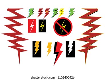 lightning in various forms. thunder and lightning. lightning. power