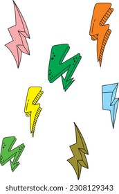 Lightning vector color  isolated from background. Simple icon storm or thunder and lightning strike isolated from background.