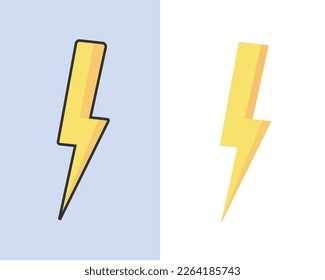 Diseño vectorial relámpago con contorno negro
