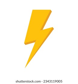 Diseño vectorial relámpago. icono del rayo de velo plano