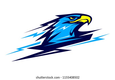 Lightning Vector Eagle Head Mascot