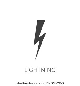 Lightning Vector Gluph Icon. Expand to any Size - Easy Change Colour.